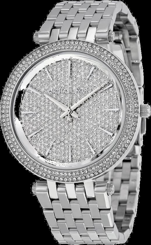 Garde-temps Michael Kors MK3437 pour femme, cadran argent scintillant sur bracelet acier