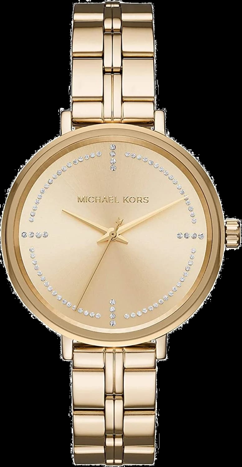 Garde-temps Michael Kors MK3792 pour femme, cadran or et bracelet acier