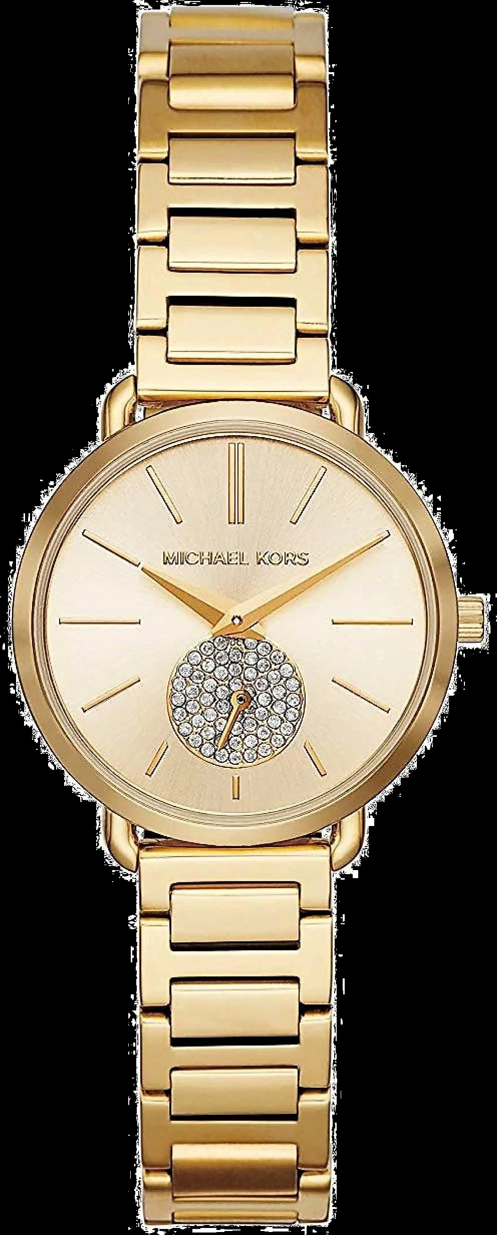 Garde-temps Michael Kors MK3838 pour femme, cadran or avec petite seconde sur acier