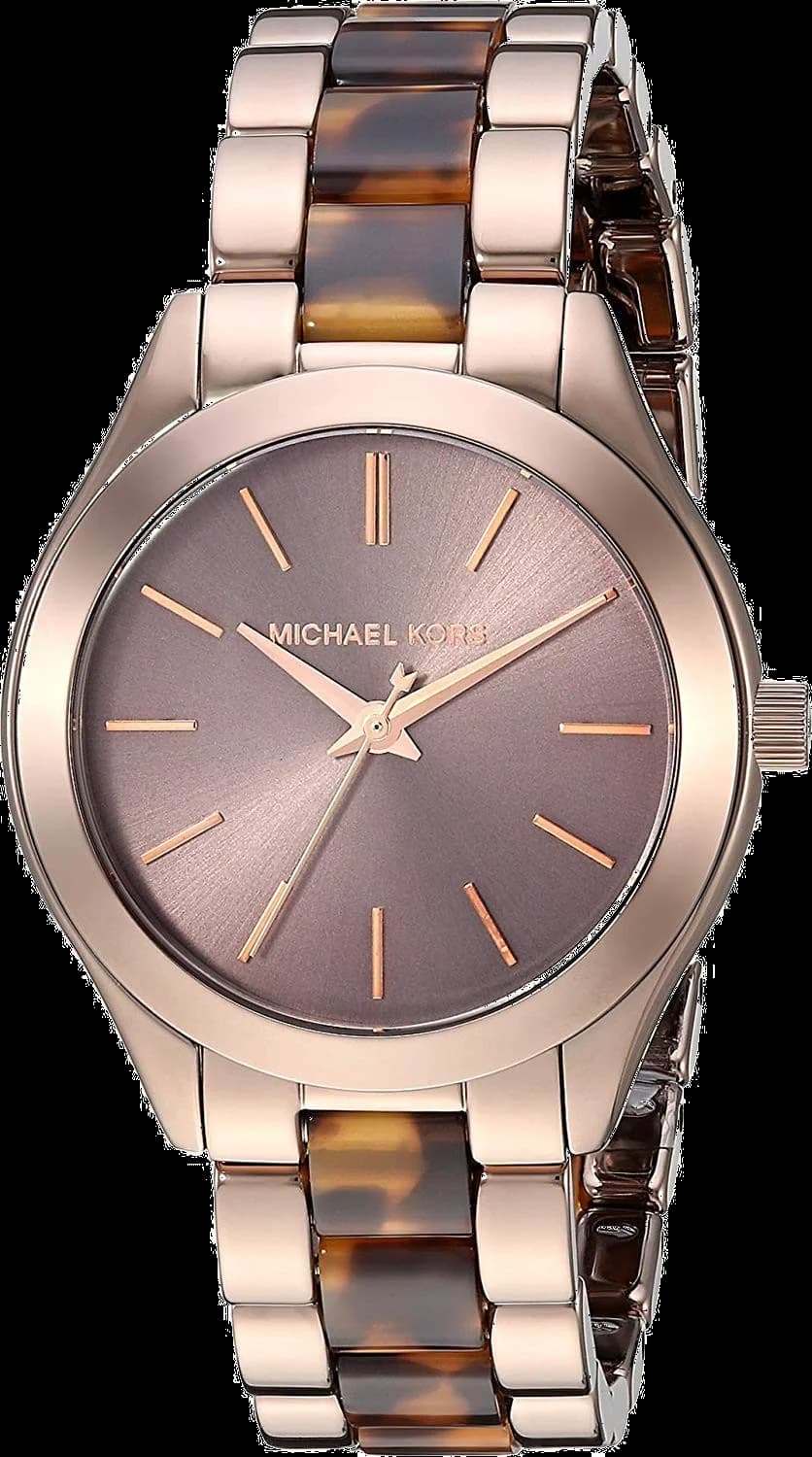 Garde-temps Michael Kors MK4301 pour femme, cadran or rose sur bracelet acier
