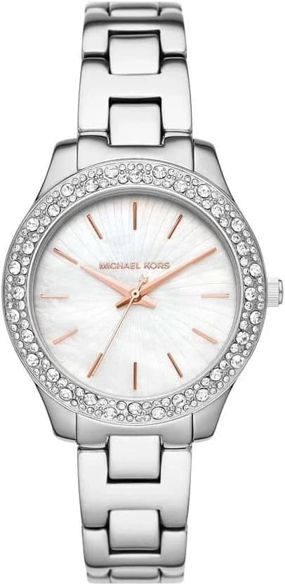 Garde-temps Michael Kors MK4556 pour femme, cadran nacré sur bracelet acier