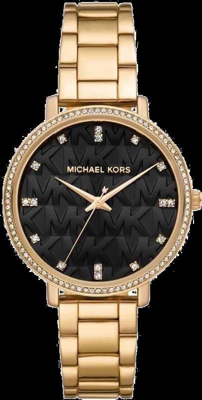 Garde-temps Michael Kors MK4593 pour femme, noir sobre sur acier doré