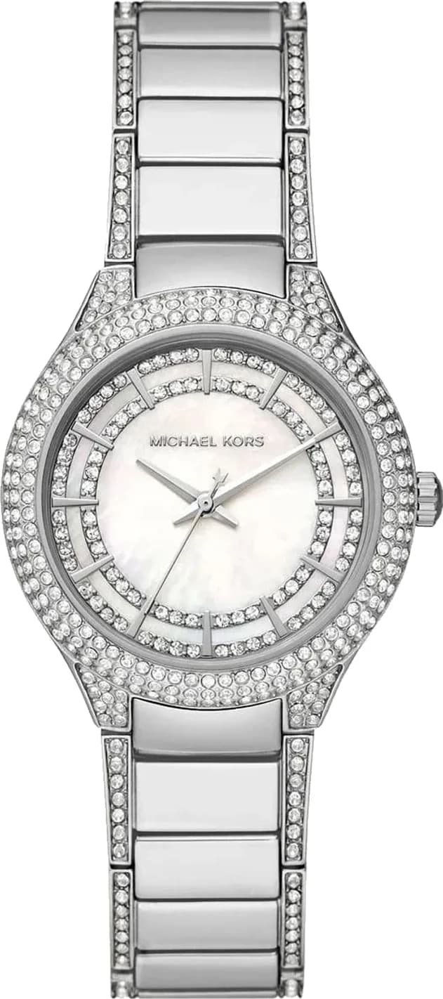Garde-temps Michael Kors MK4657 pour femme, nacre argenté maillons