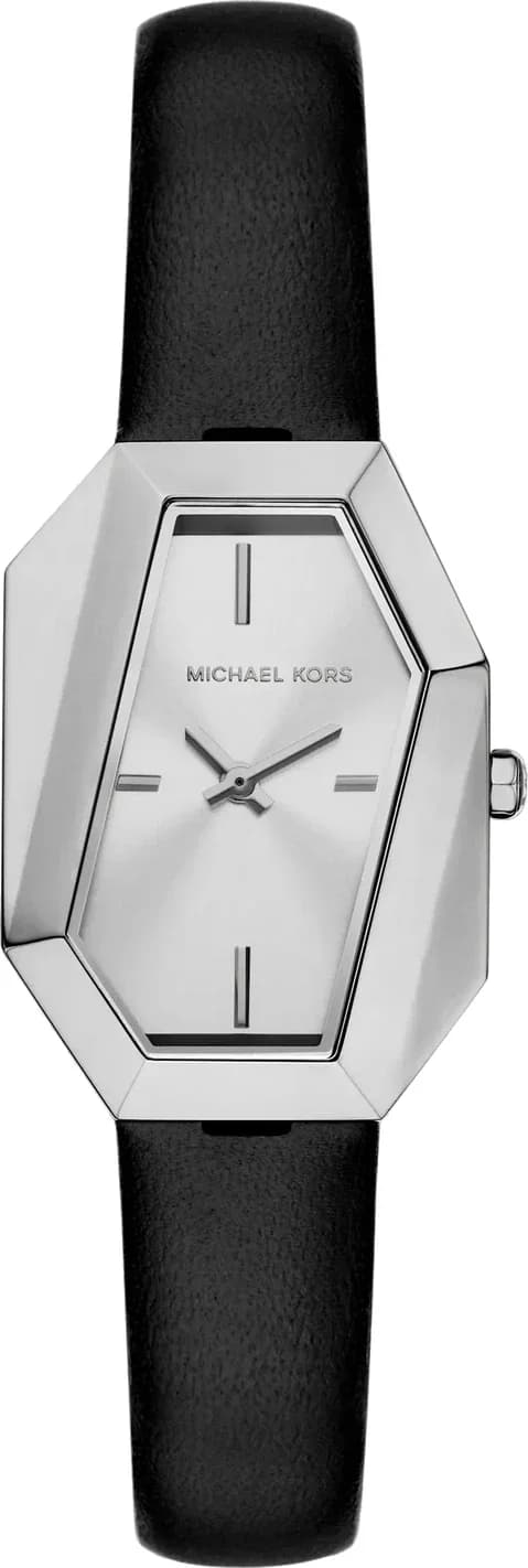 Garde-temps Michael Kors MK4881 pour femme, au cadran argenté et bracelet cuir