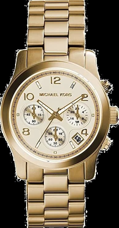 Garde-temps Michael Kors MK5055 pour femme, chronomètre cadran or et bracelet acier