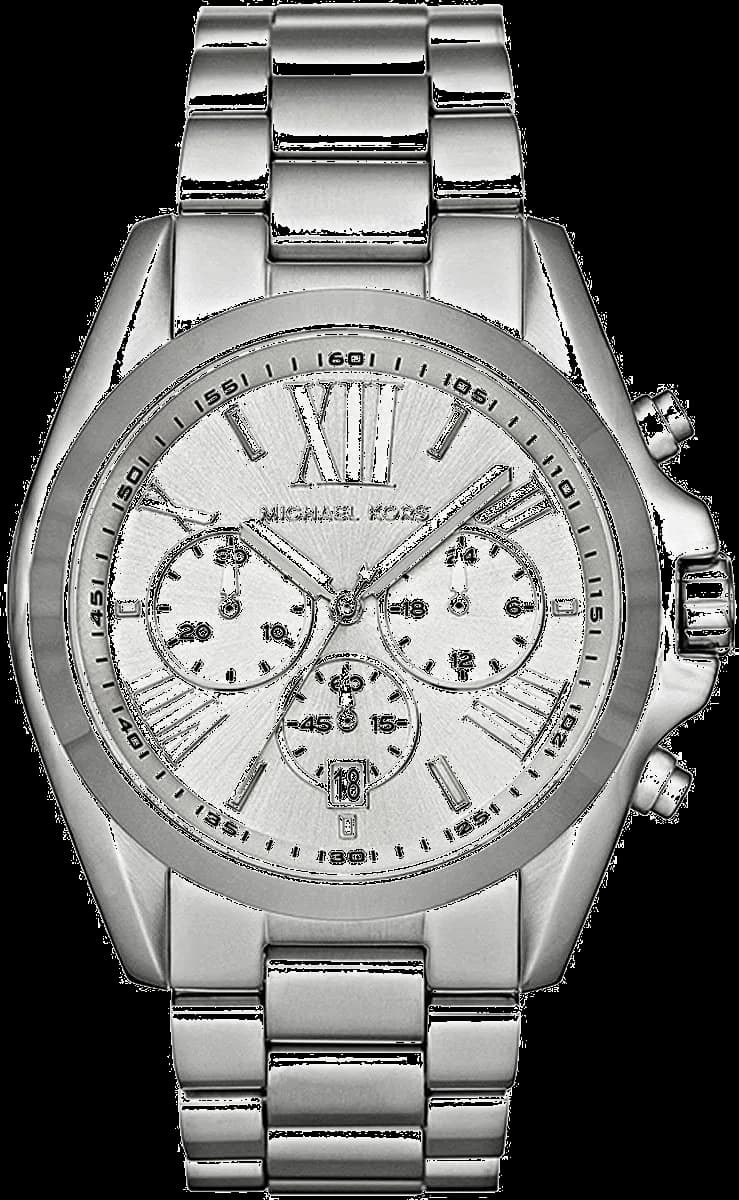 Garde-temps Michael Kors MK5535 pour femme, cadran argent, chronographe, bracelet acier