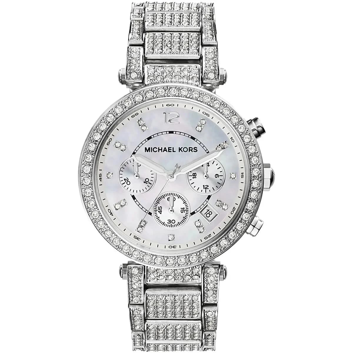 Garde-temps Michael Kors MK5572 pour femme, cadran argent, bracelet acier argenté