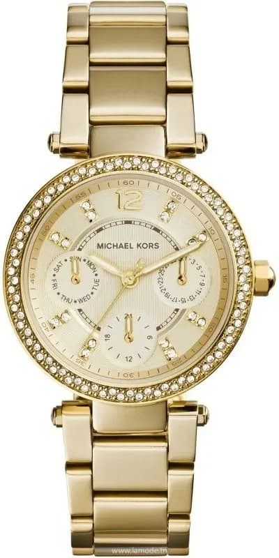Garde-temps Michael Kors MK6056 pour femme, cadran or avec cristaux Swarovski