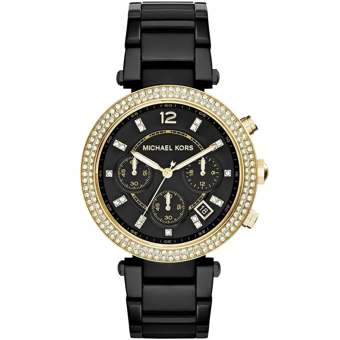 Garde-temps Michael Kors MK6107 pour femme, noir sportif, design sombre et raffiné en acier