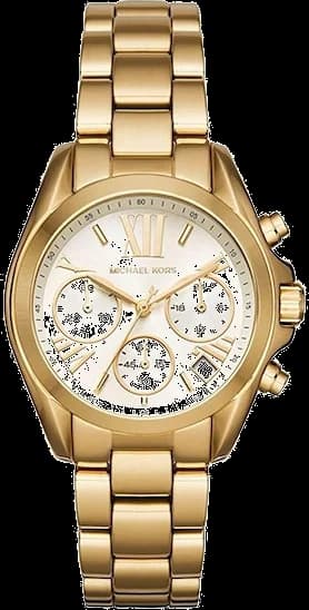 Garde-temps Michael Kors MK6267 pour femme, Mini Bradshaw acier doré cadran or