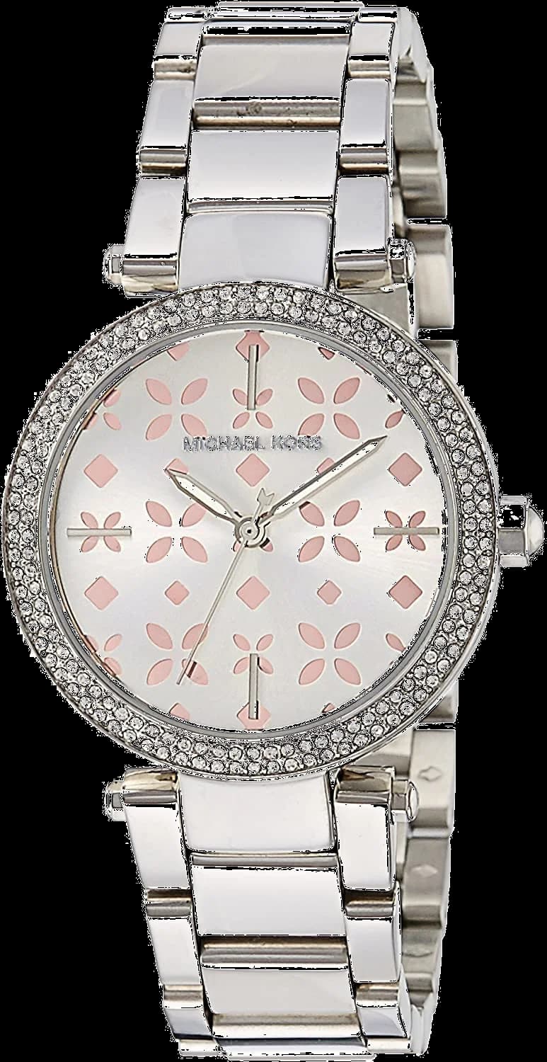 Garde-temps Michael Kors MK6483 pour femme, argenté lumineux, bicolore et cristaux scintillants