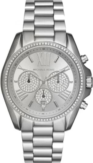 Garde-temps Michael Kors MK6537 pour femme, cadran argent, bracelet acier, look intemporel