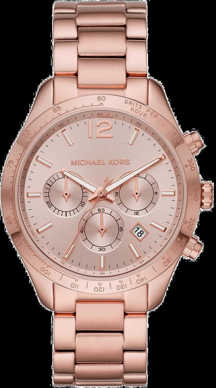 Garde-temps Michael Kors MK6796 pour femme, or rose luxueux, cadran à 3 sous cadrans chronographe