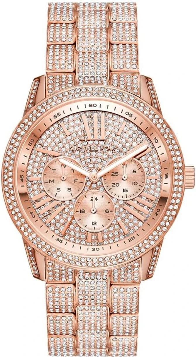 Garde-temps Michael Kors MK6933 pour femme, cadran or rose, bracelet acier maillons