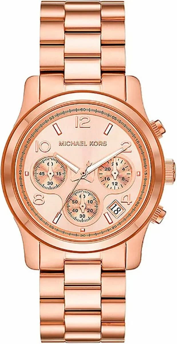 Garde-temps Michael Kors MK7052 pour homme, cadran noir avec trois aiguilles et bracelet acier