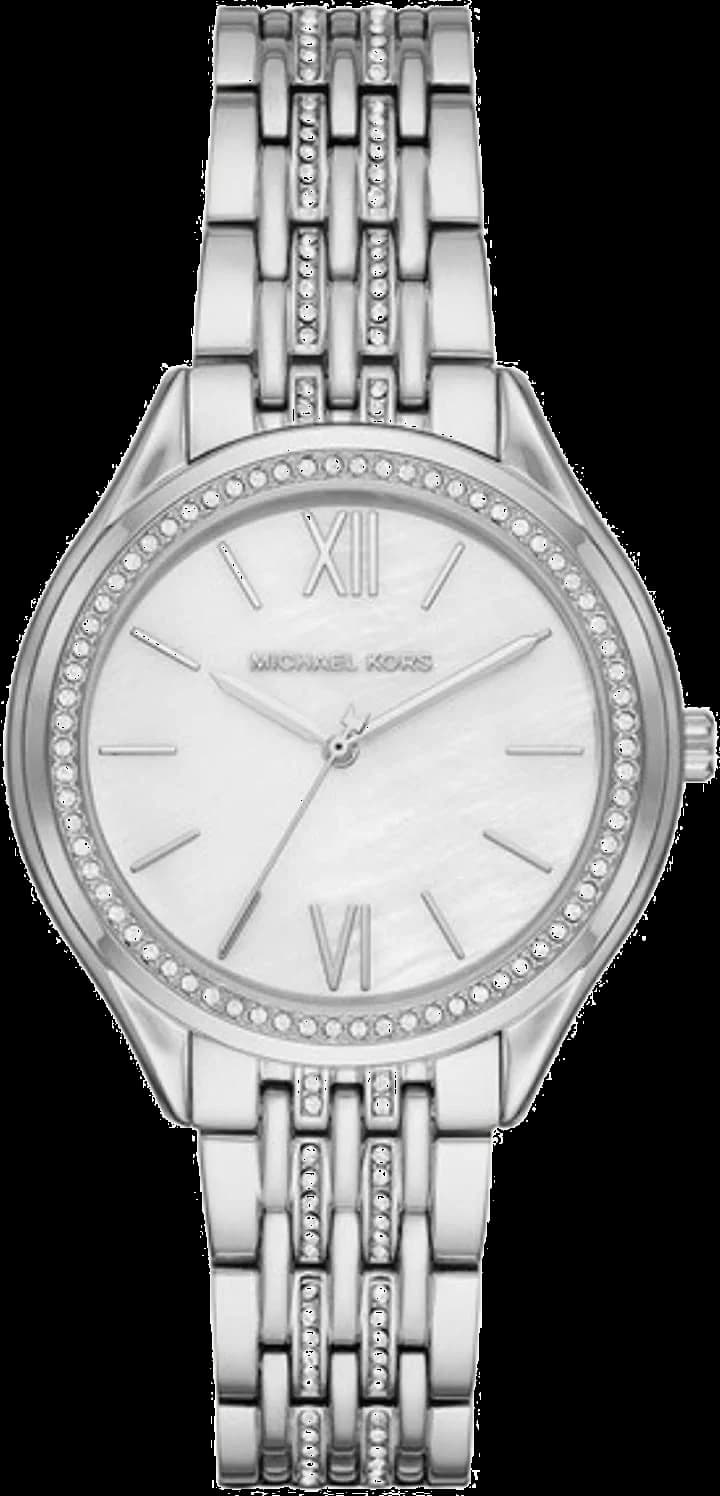 Garde-temps Michael Kors MK7075 pour femme, cadran nacré, bracelet acier, élégance raffinée