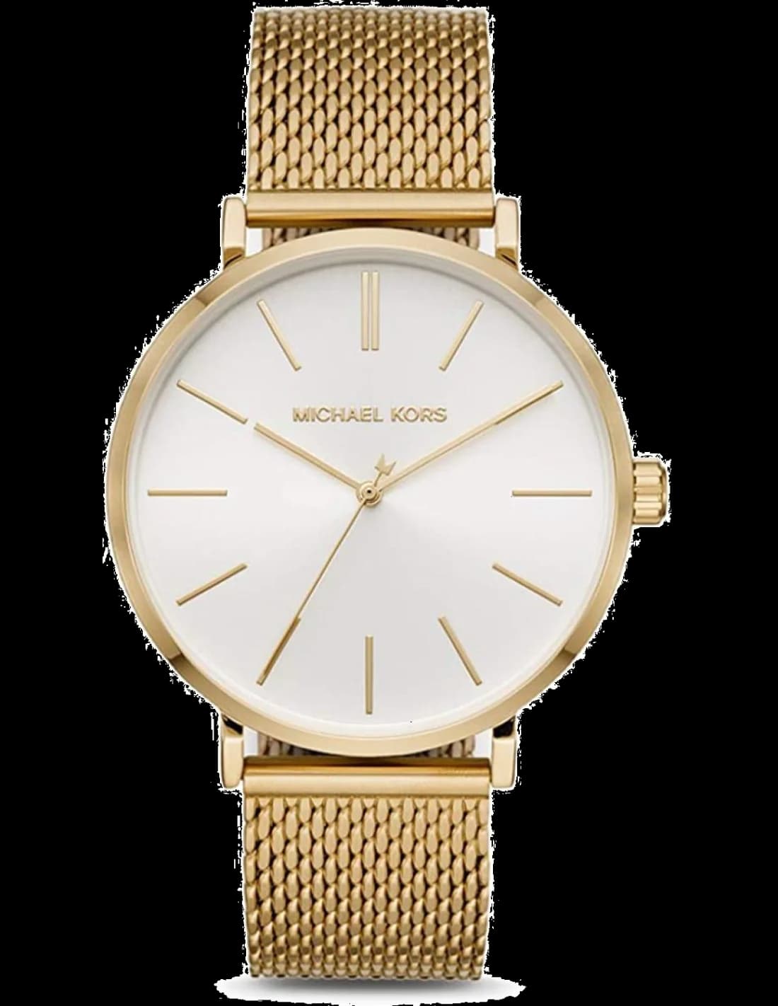 Garde-temps Michael Kors MK7150 pour unisexe, cadran blanc et bracelet acier maille milanaise