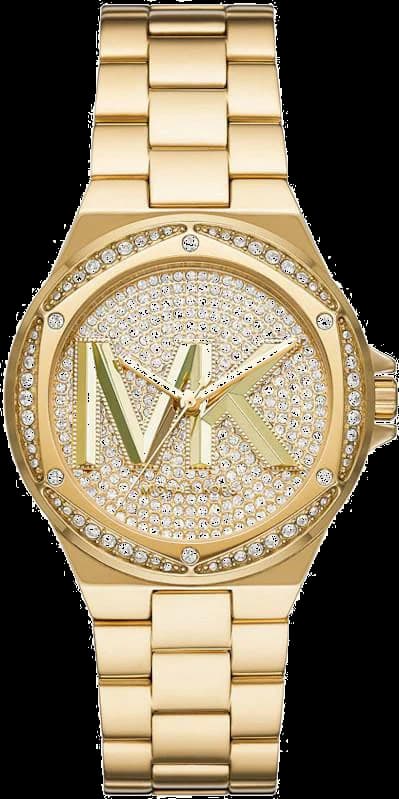 Garde-temps Michael Kors MK7229 pour femme, cadran or pavé de cristaux, bracelet acier