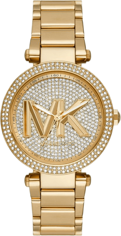 Garde-temps Michael Kors MK7283 pour femme, cadran bicolore, bracelet acier doré