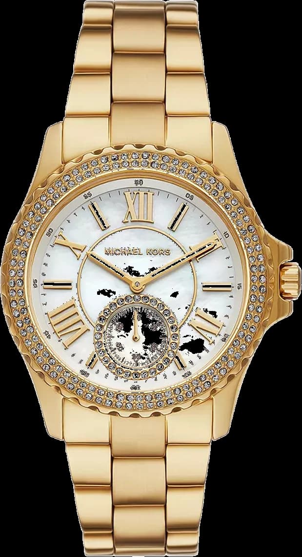 Garde-temps Michael Kors MK7401 pour femme, nacre sur bracelet acier doré