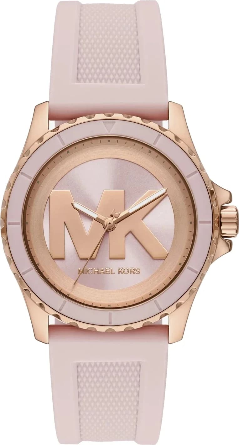 Garde-temps Michael Kors MK7536 pour femme, cadran or rose, bracelet silicone