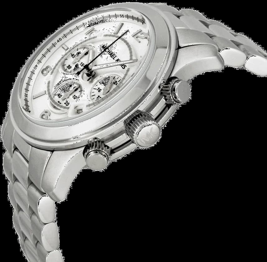 Zoom sur le cadran argent du Michael Kors MK8086