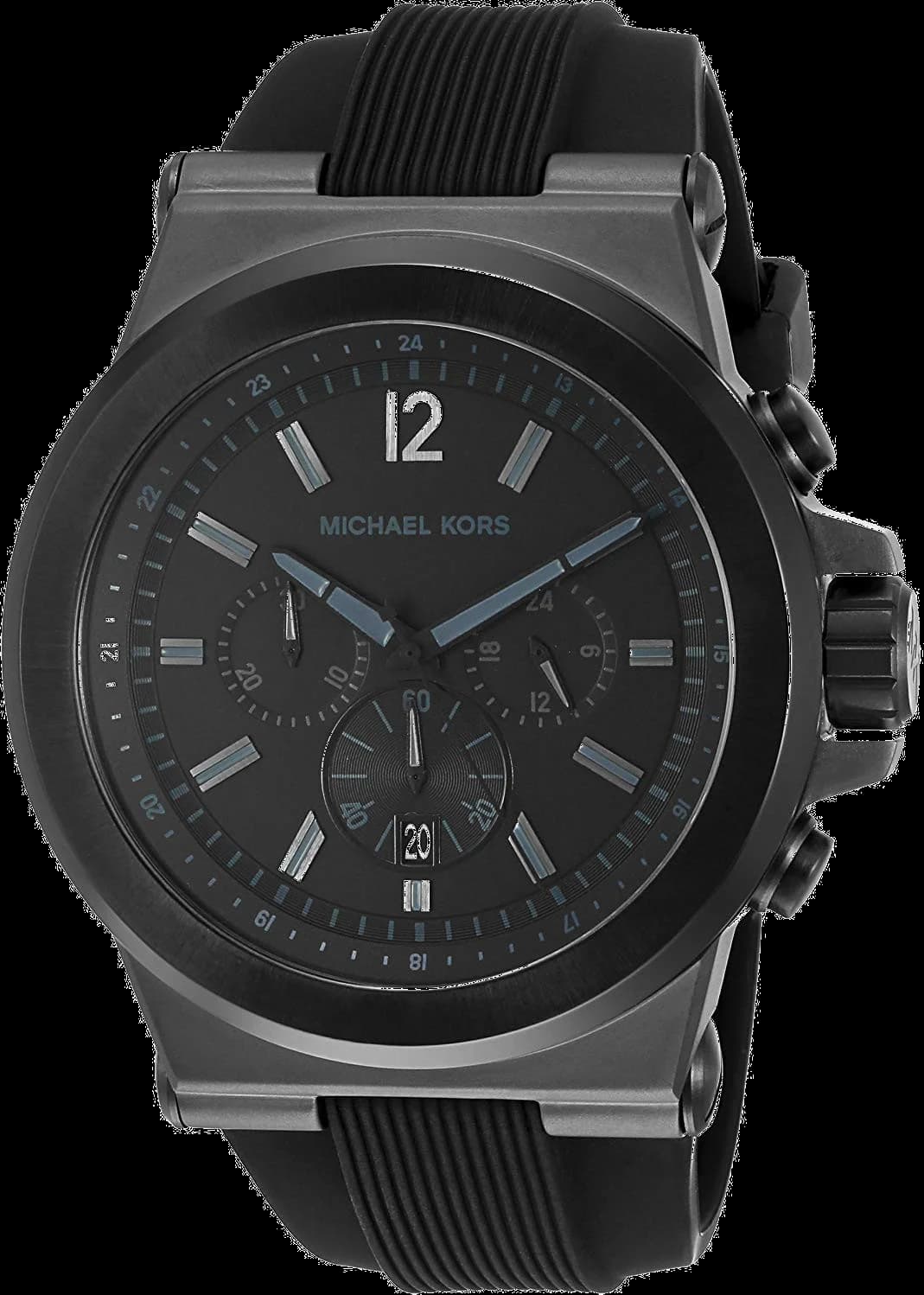 Garde-temps Michael Kors MK8152 pour homme, bracelet silicone noir sport