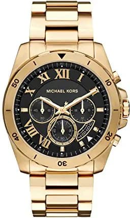 Garde-temps Michael Kors MK8400 pour homme, cadran bleu soleil et bracelet acier argenté