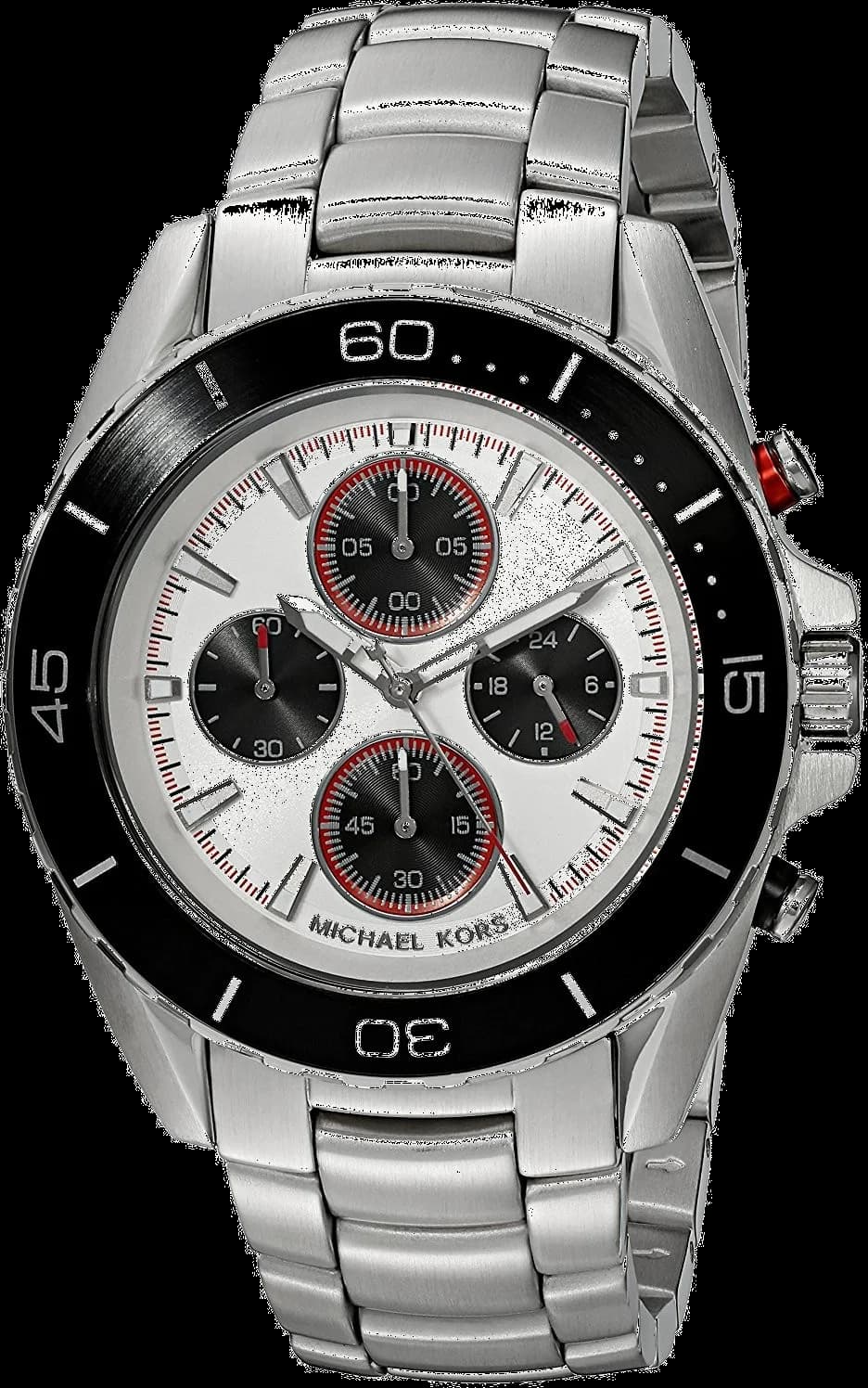 Garde-temps Michael Kors MK8476 pour homme, cadran blanc, bracelet acier multifonctions