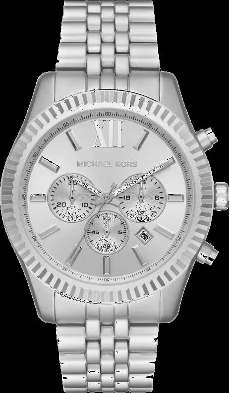 Garde-temps Michael Kors MK8789 pour homme, cadran argent, boîtier et bracelet aluminium