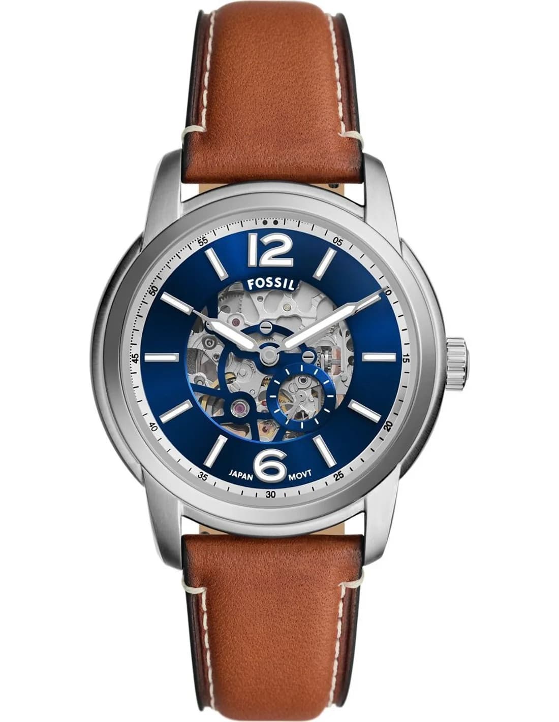Montre Fossil ME3263 homme cadran bleu bracelet cuir