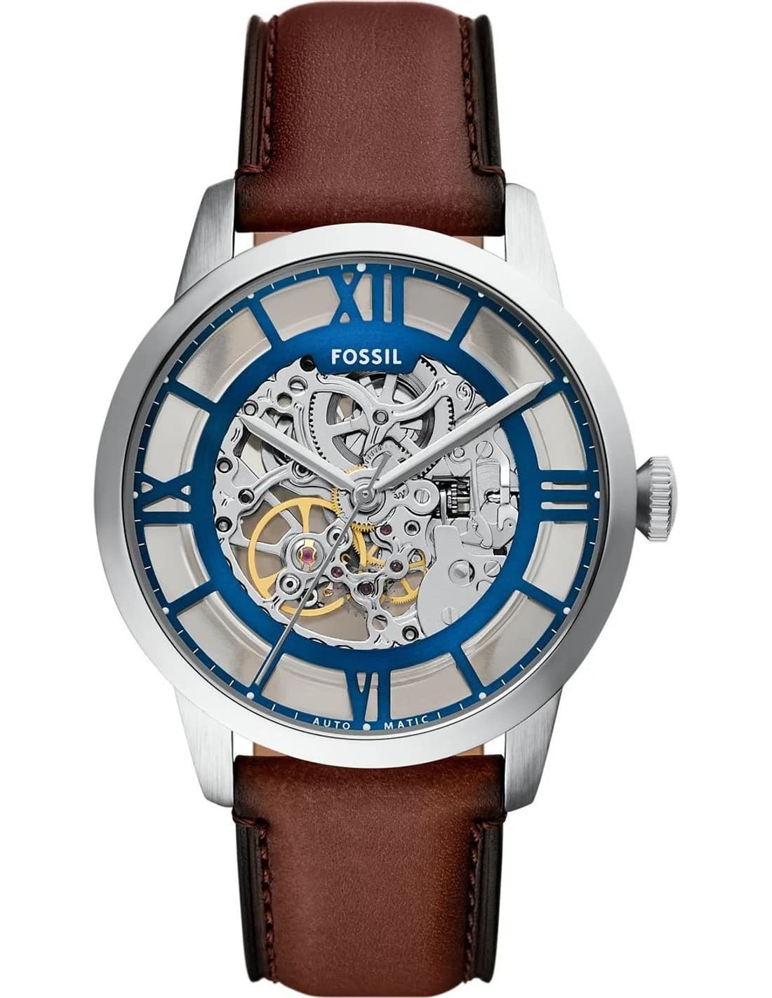 Montre Fossil ME3267 homme cadran bleu bracelet cuir