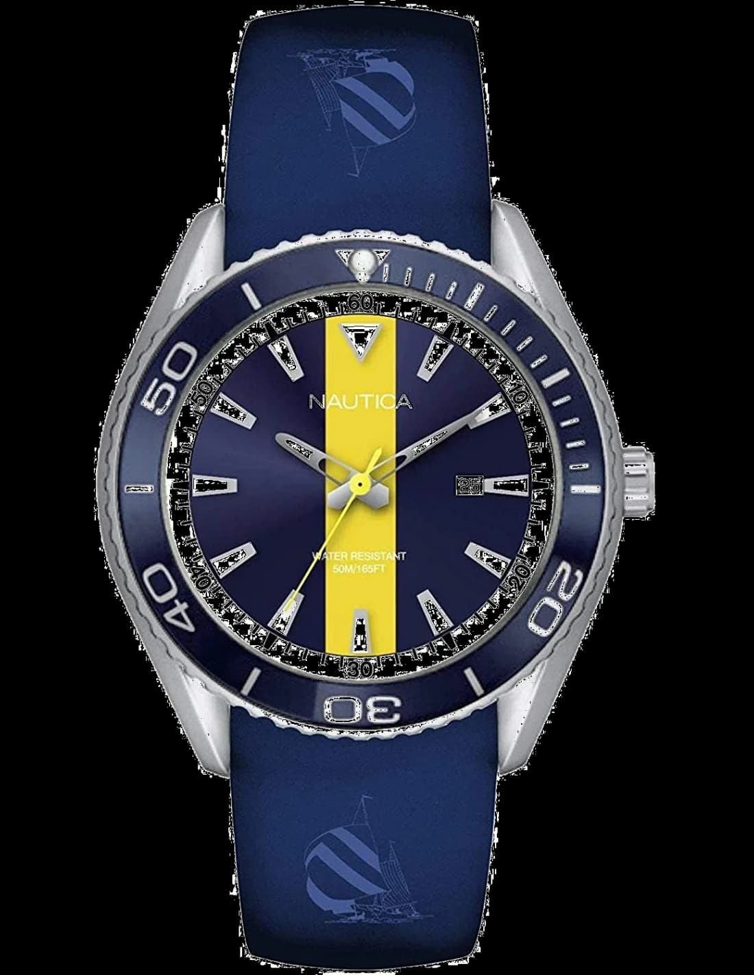 Garde-temps Nautica NAPNAI809 pour homme, silicone bleu, cadran bleu