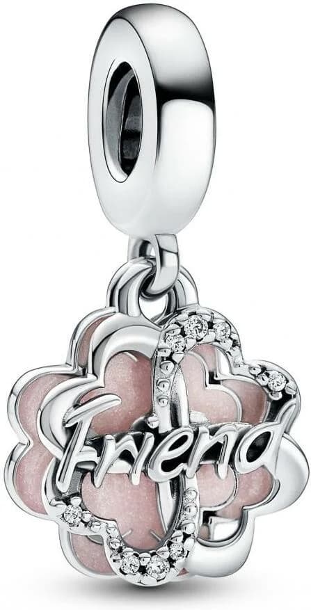 Garde-temps Pandora 792245C01 pour femme, double trèfle quatre feuilles argent rose