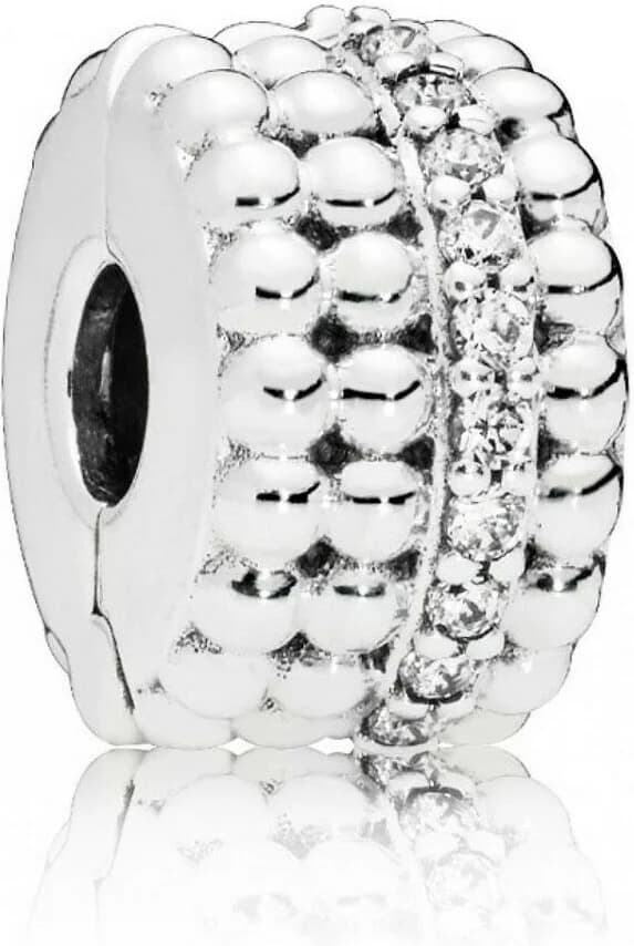 Garde-temps Pandora 797520CZ pour femme, clip Perlé argent Pandora Moments