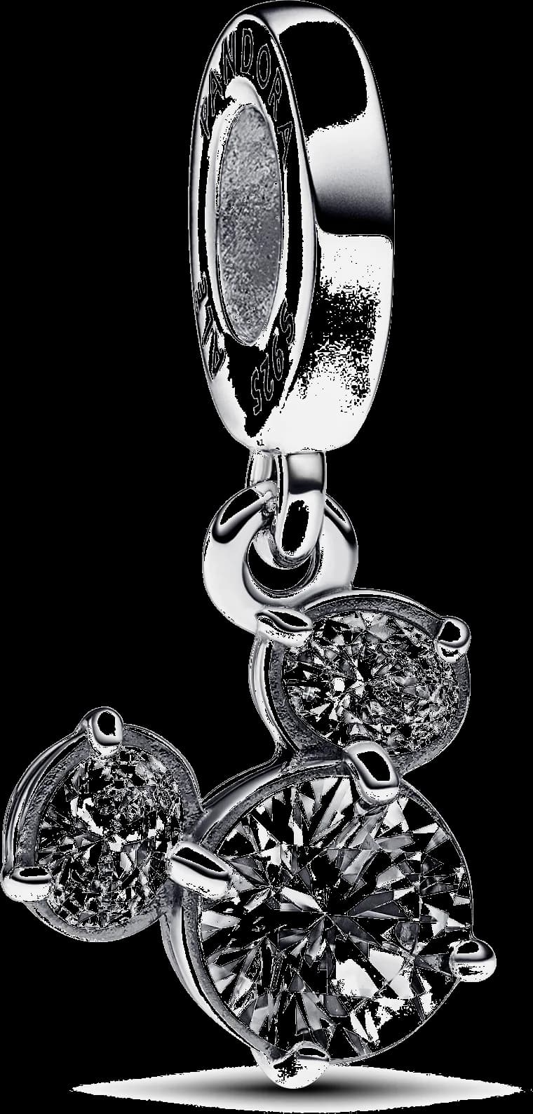 Garde-temps Pandora 793031C01 pour femme, pendentif silhouette Mickey scintillante