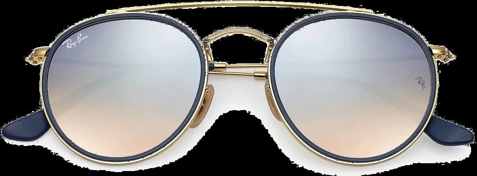 Garde-temps Ray-Ban RB3647N 001/9U pour unisexe, verres dégradés miroir, monture dorée