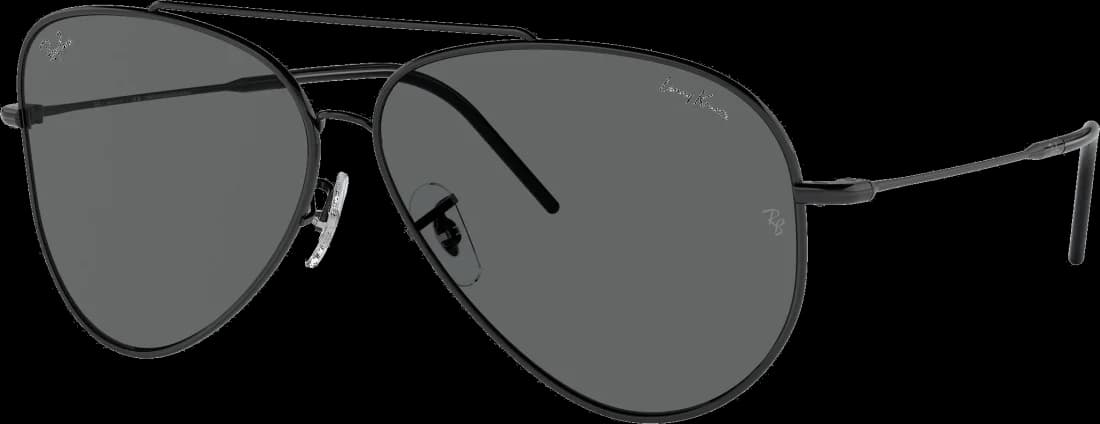Garde-temps Ray-Ban RBR0101S 002/GR pour unisexe, monture noire, verres sombres, style aviateur
