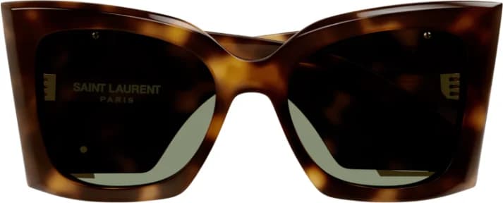 Garde-temps Saint Laurent SL M119/F pour femme, monture noire, verres foncés, logo YSL