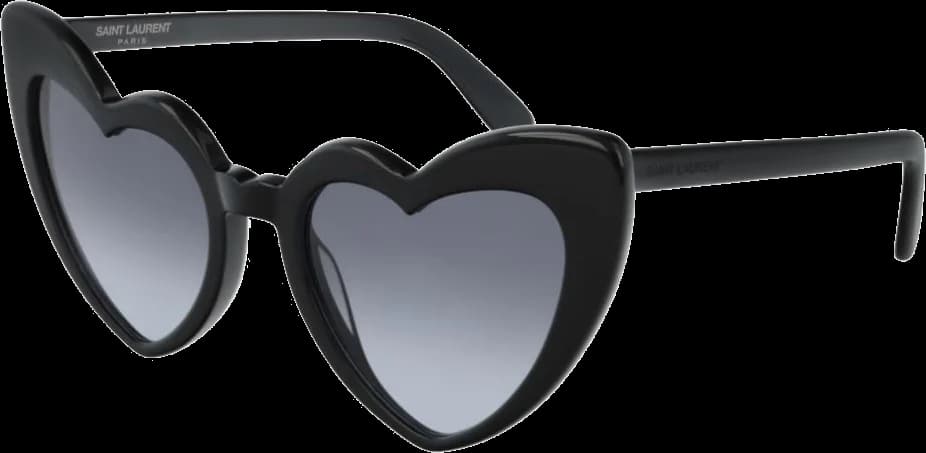Garde-temps Saint Laurent SL181 pour femme, forme coeur, monture acétate noire