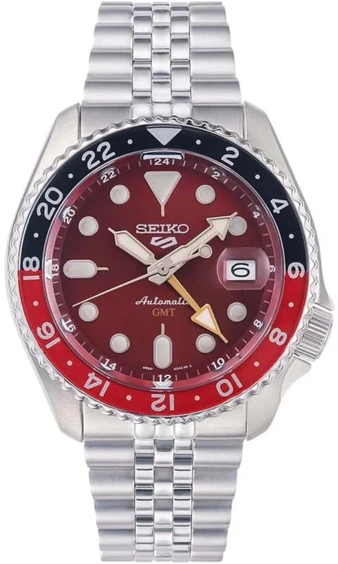 Garde-temps Seiko SSK031K1 pour homme, cadran rouge, bracelet noir
