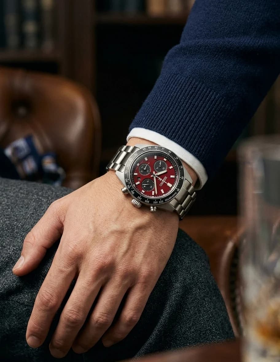 Détail du bracelet acier du Seiko SSC927