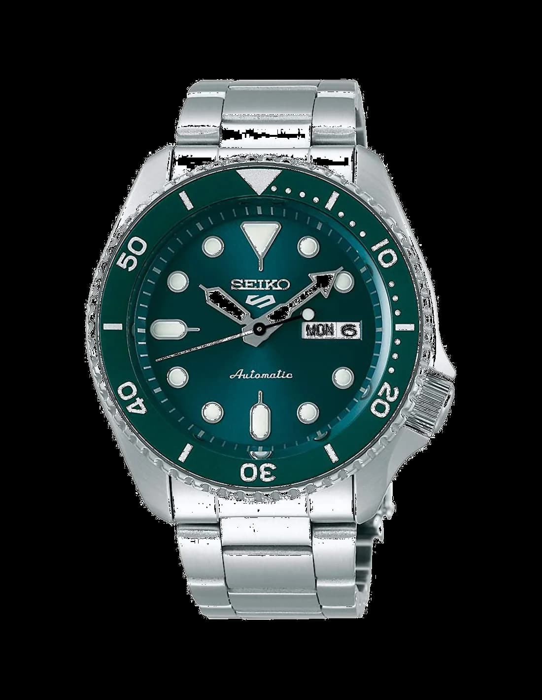 Garde-temps Seiko SRPD61K1 pour homme, cadran vert et bracelet acier