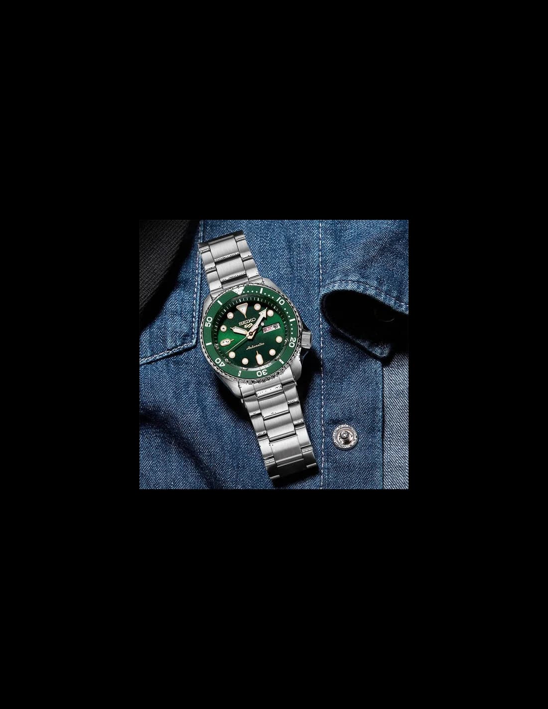 Attache bracelet Seiko SRPD63K1 en acier brossé à boucle déployante sécurisée, bracelet trois maillons pour confort durable sous l'eau