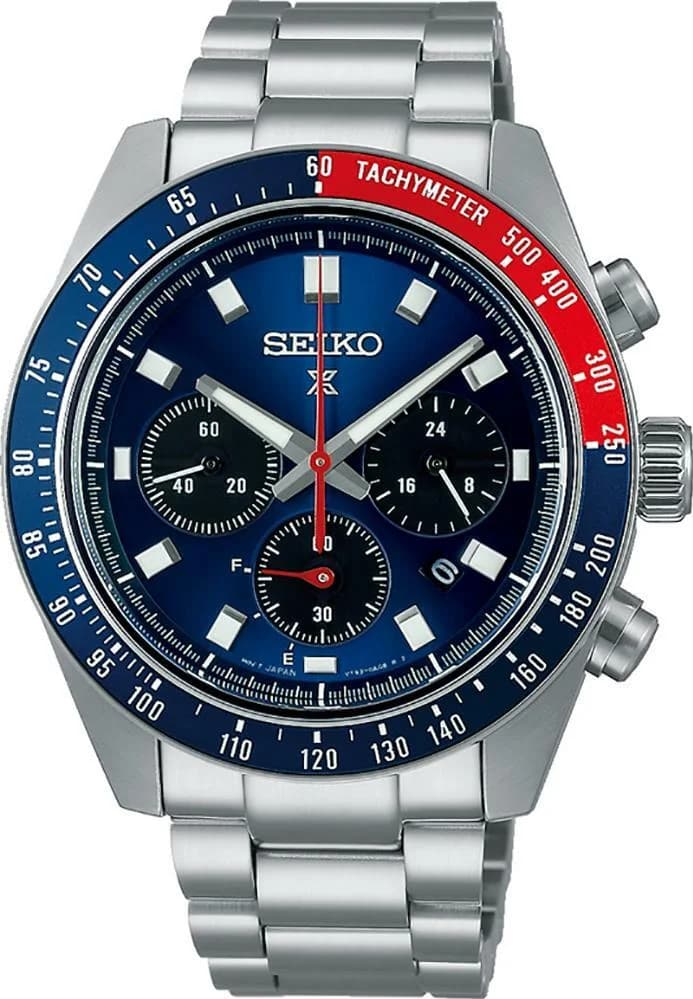 Garde-temps Seiko SSC913P1 pour homme, chronographe solaire cadran bleu