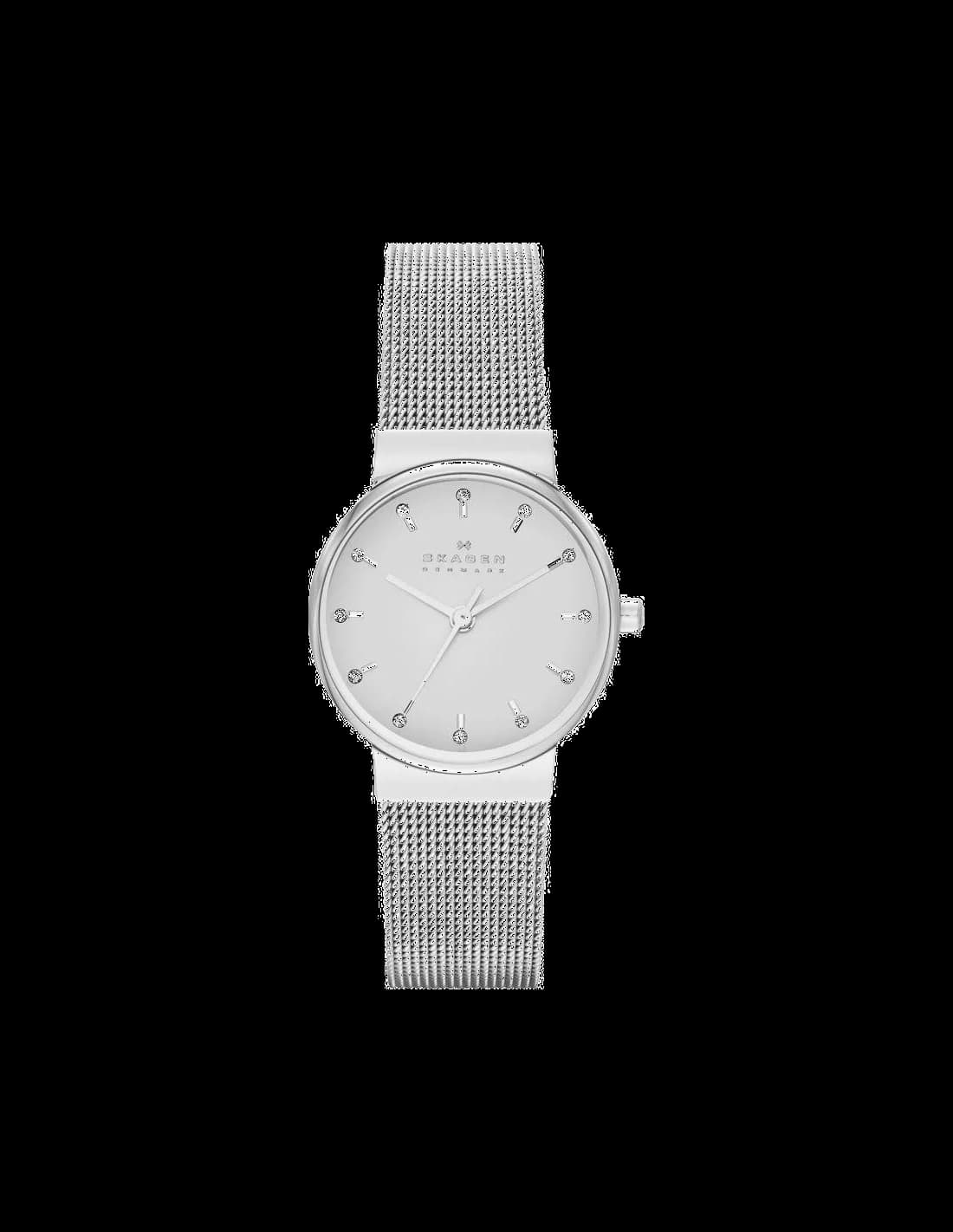 Garde-temps Skagen SKW2195 pour femme, cadran blanc et bracelet acier argenté