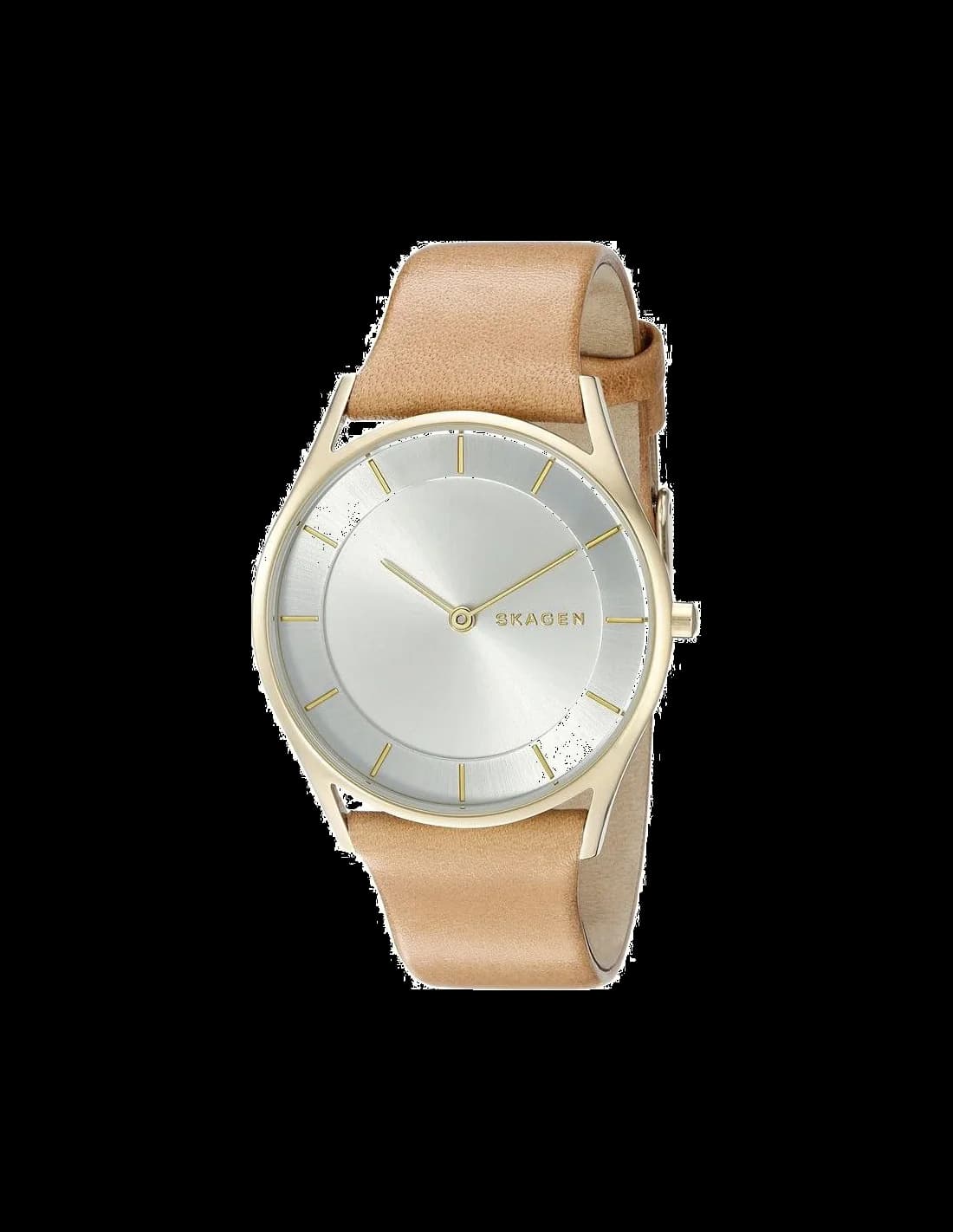 Garde-temps Skagen SKW2344 pour femme, cadran argent, bracelet cuir beige