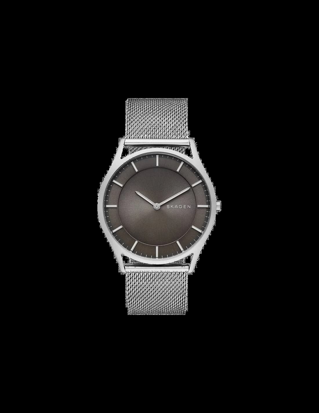 Garde-temps Skagen SKW6239 pour homme, cadran gris, bracelet acier maille milanaise