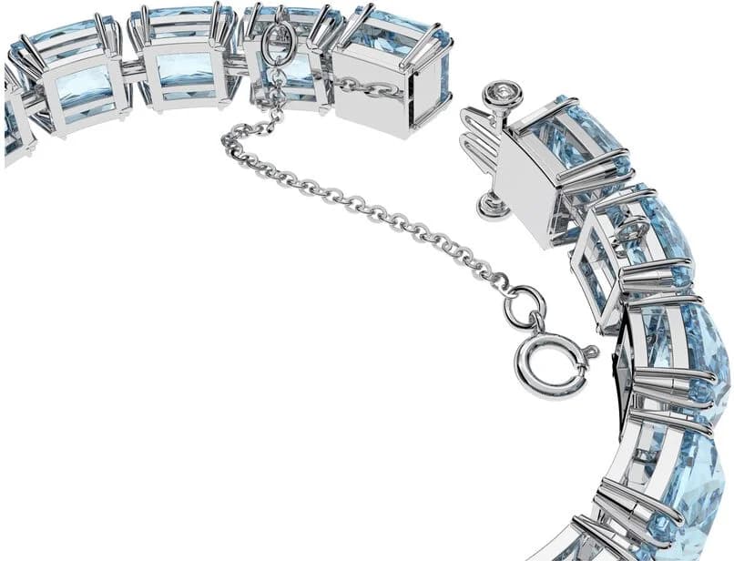 Bracelet Swarovski Millenia 5614924 pour Femme - Cristaux carrés bleus sur métal rhodié vue 3