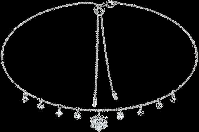 Garde-temps Swarovski 5409271 pour femme, collier cristaux blancs plaqué rhodium